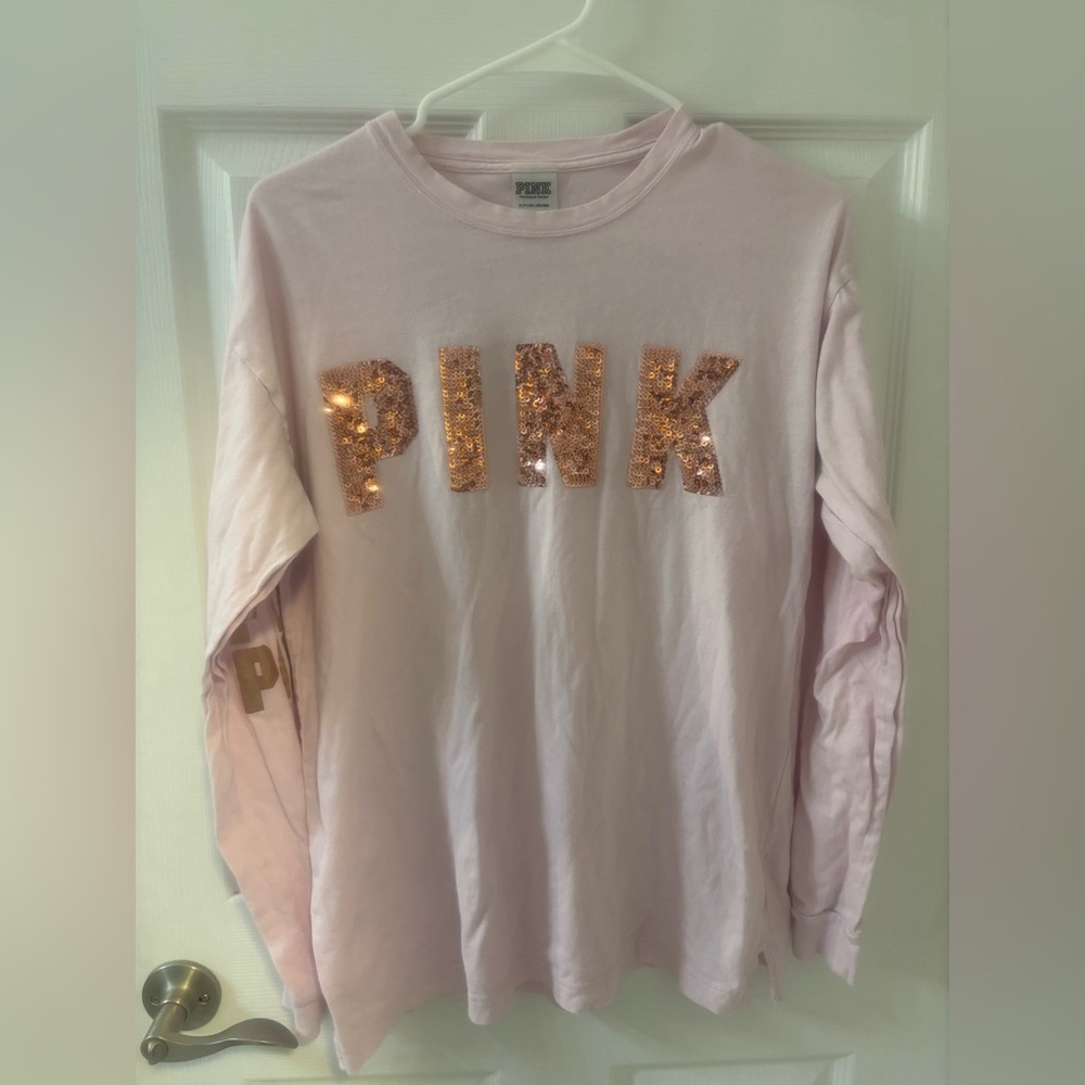 PINK‎ Victoria’s Secret Sequin Long Sleeve Shirt-5/$25